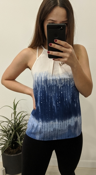 Like New H&M Halter Abstract Print Top Sz 2 - Picture 2 of 6